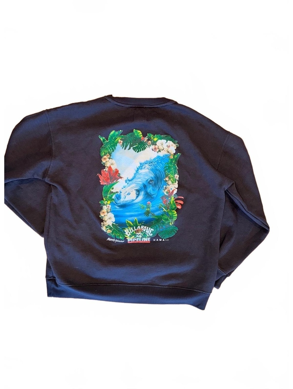 Vintage Billabong Pipeline Surf Sweatshirt Navy Floral North Shore